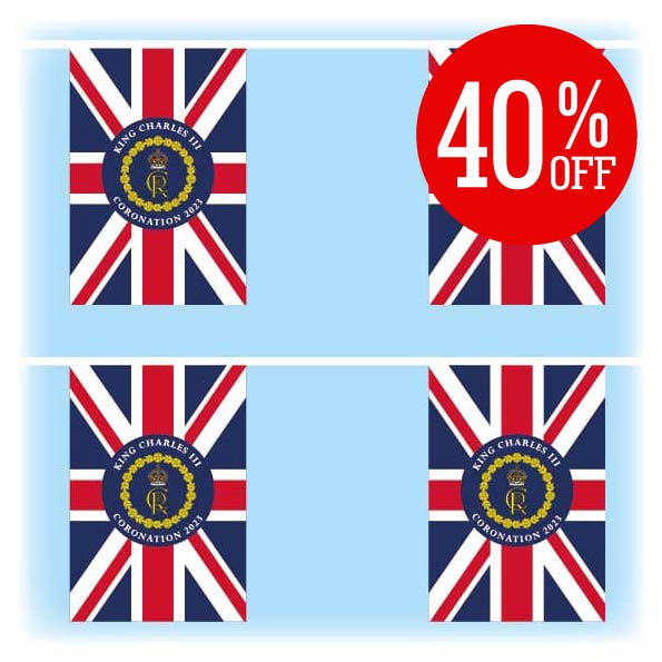 King Charles III Coronation Fabric Bunting - Special edition design