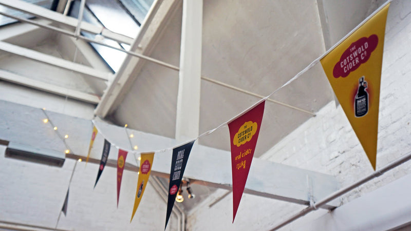 Custom Printed Synthetic Bunting - A3 triangles