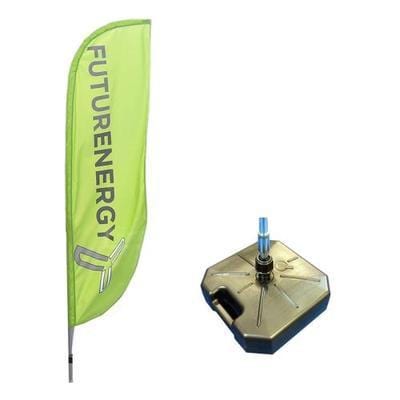 Medium Feather Flag with Steel Grey Water Fillable Base