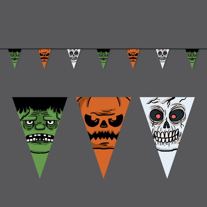 Scary Halloween Characters Bunting