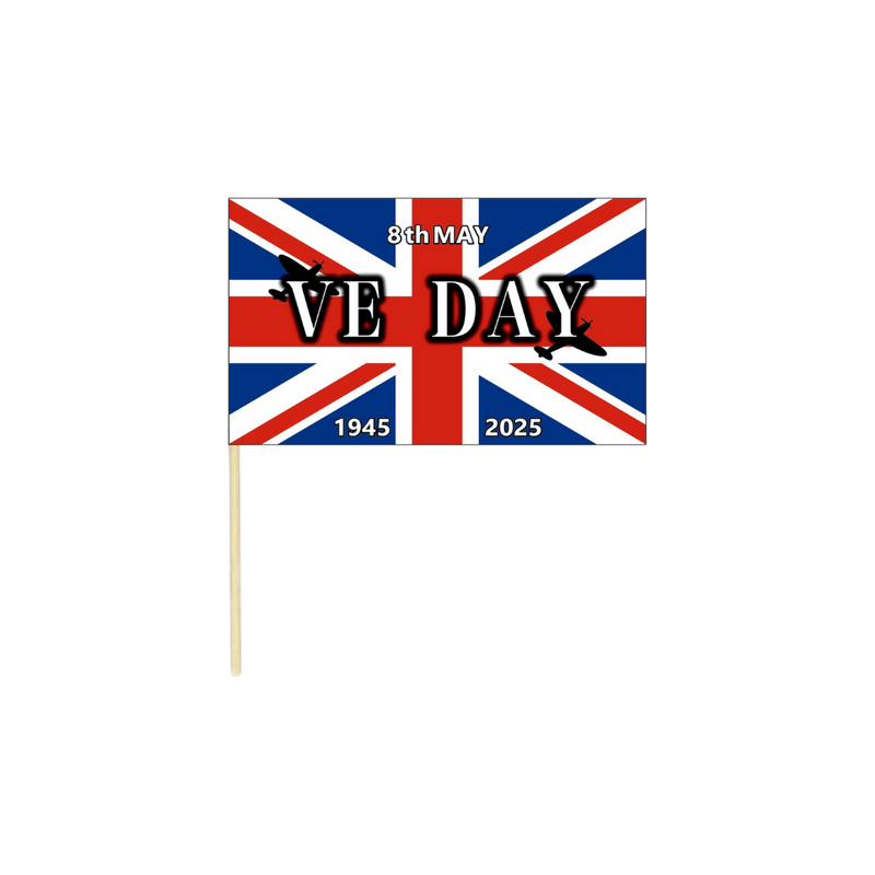 VE Day 80th Anniversary Handwaving Flags