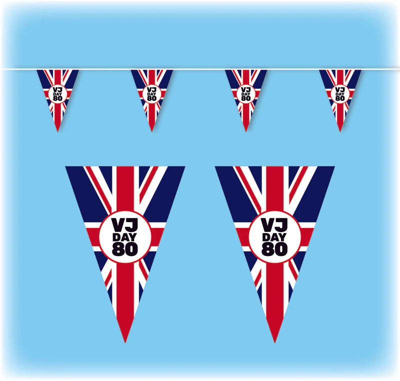 VJ Day Bunting Triangular - 10 metres - Design 1