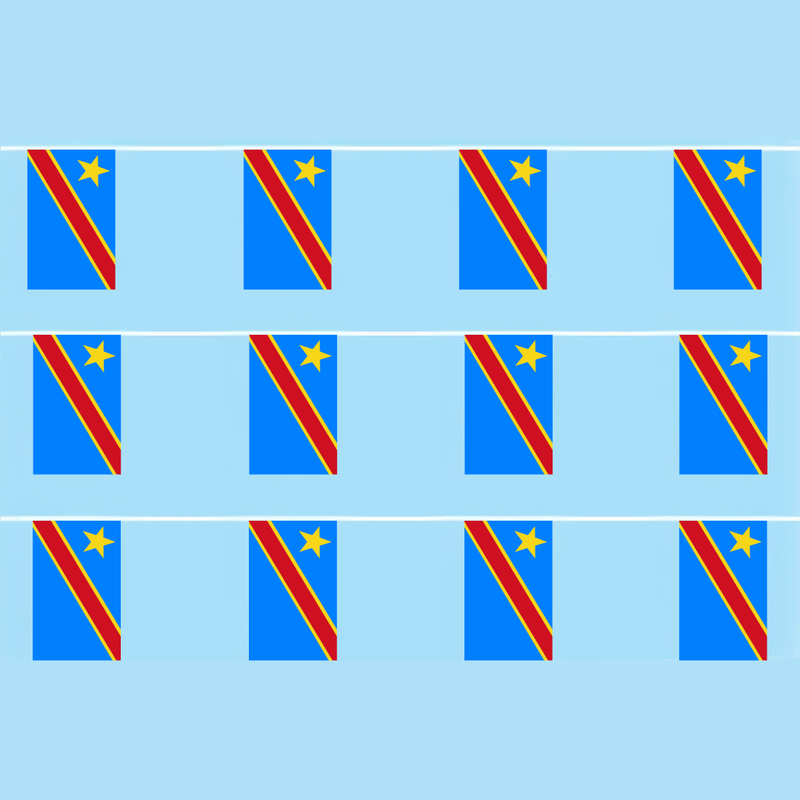 Congo DR Flag Synthetic Bunting