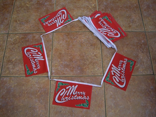 Merry Christmas Bunting Horizontal - 7 metres