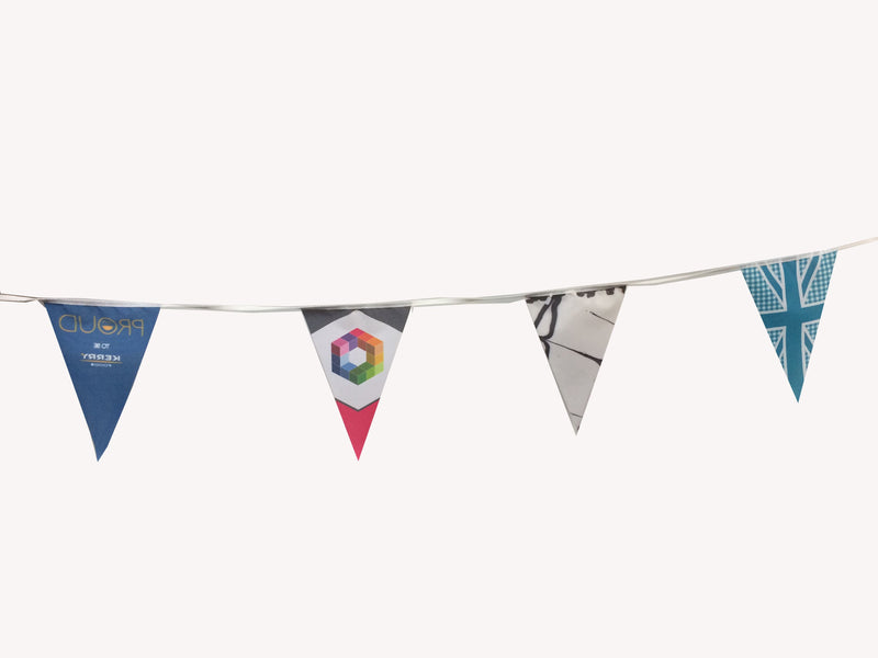 Custom printed Synthetic bunting - A3 triangles