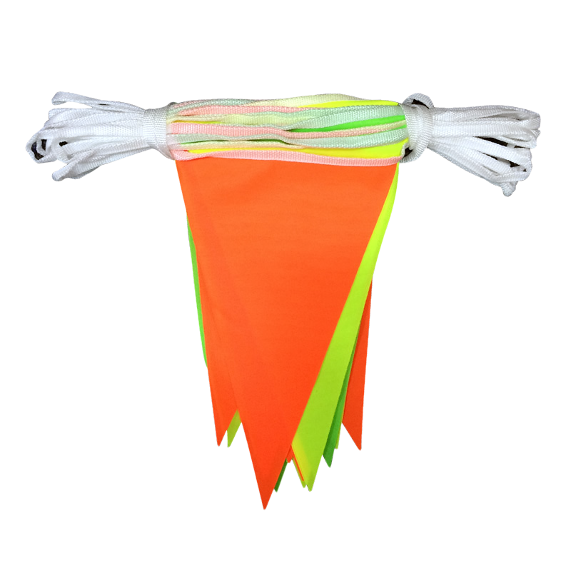 Multicoloured Hi-Vis Fabric Bunting - 10 metres