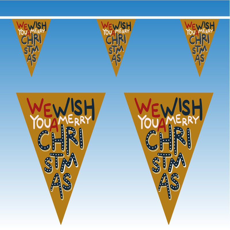 Gold Christmas Bunting - 10 metres