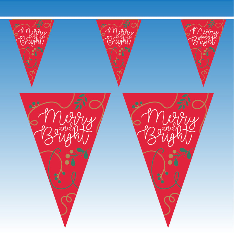 Red Merry & Bright Bunting - 10 metres