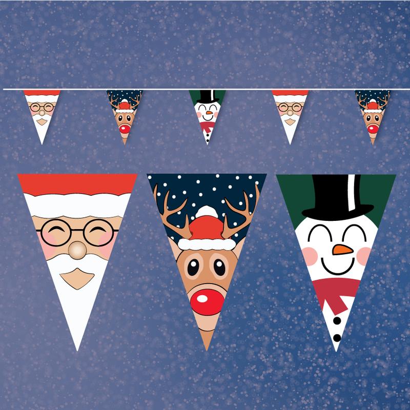 Christmas character Bunting - 10 metres