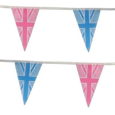 Union Jack Bunting - Blue & Pink - 10 metres