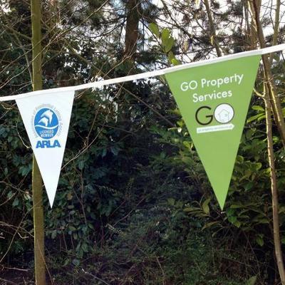 Custom printed PVC bunting A4 triangles