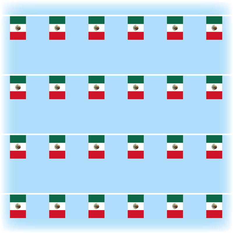 Mexico Flag Bunting - Synthetic - 10 metres