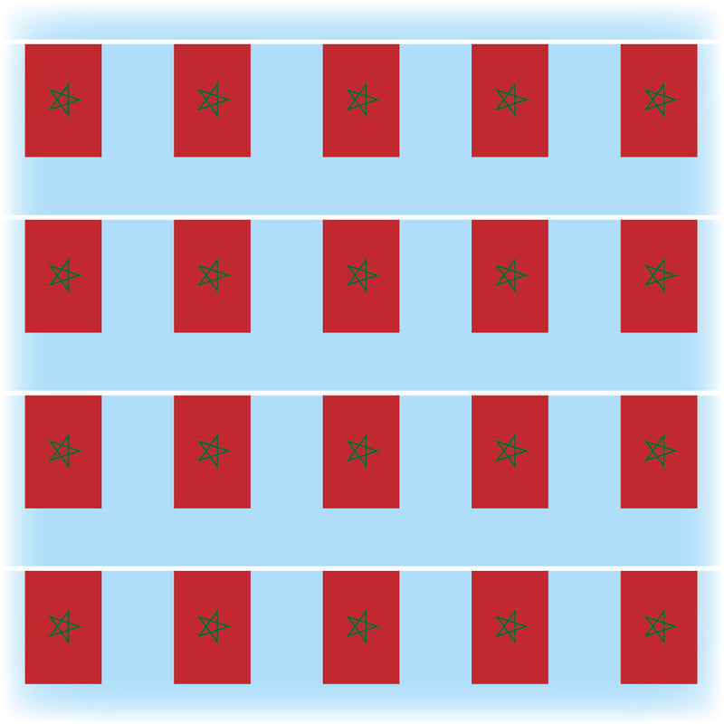 Morocco Flag Bunting - Synthetic - 10 metres
