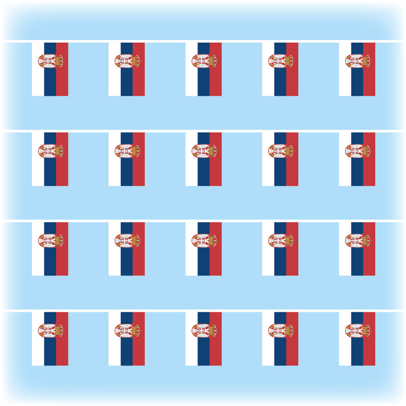 Serbia Flag Bunting - Synthetic - 10 metres