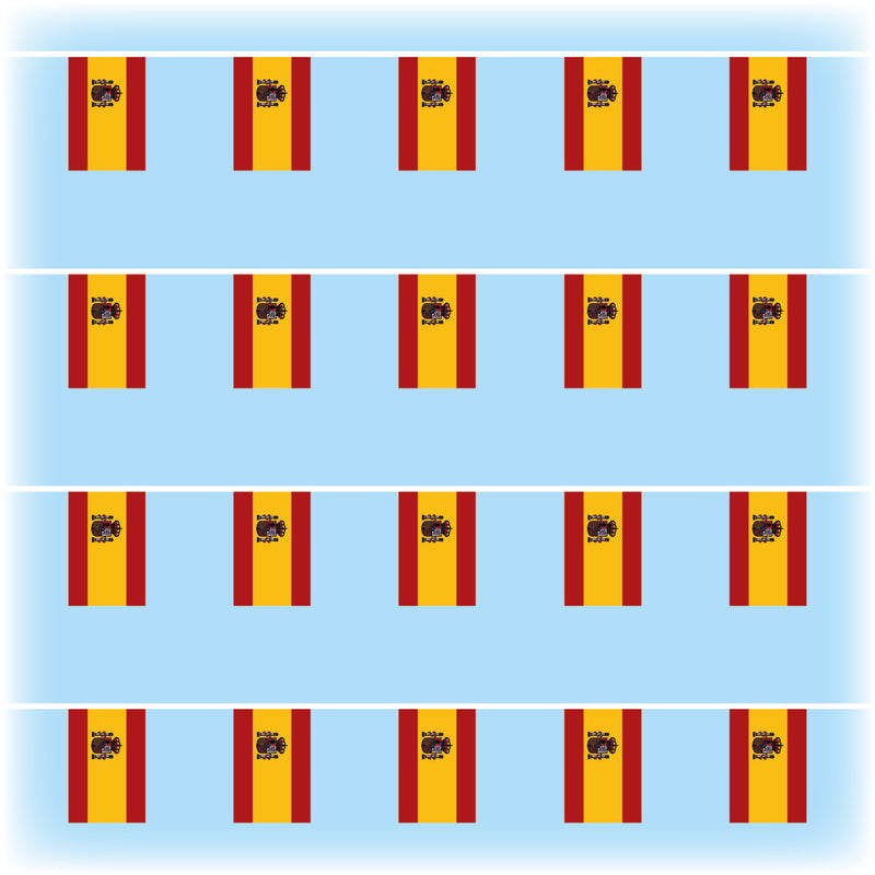 Spain Flag Bunting - Synthetic - 10 metres