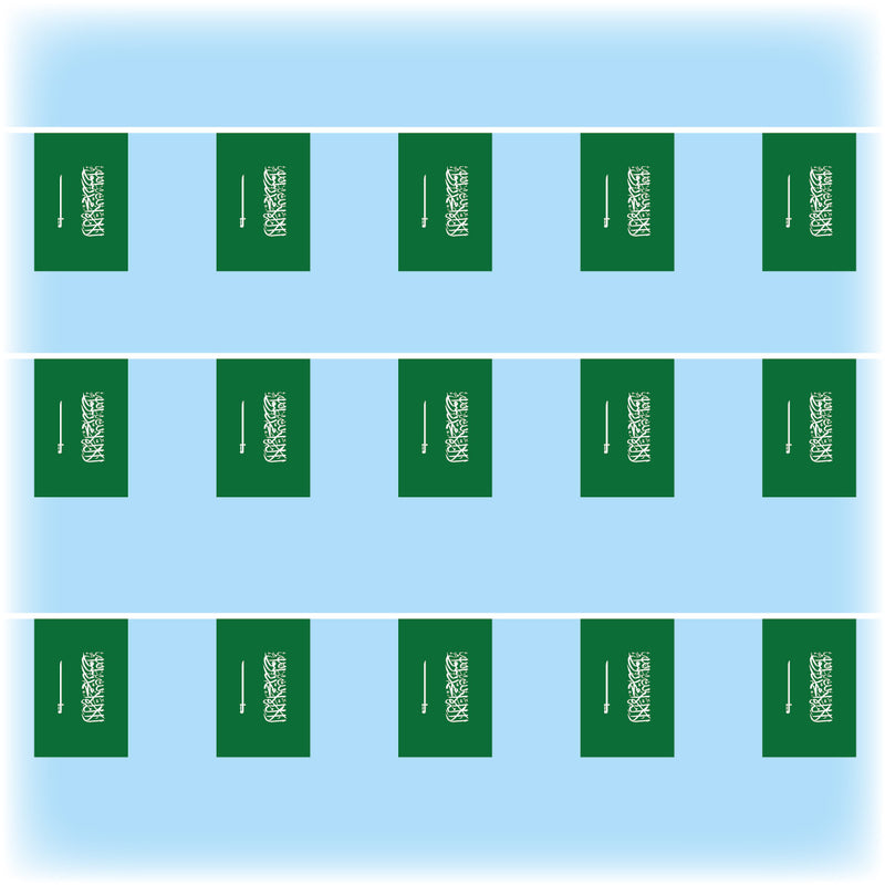 Saudi Arabia Flag Bunting - Synthetic - 10 metres