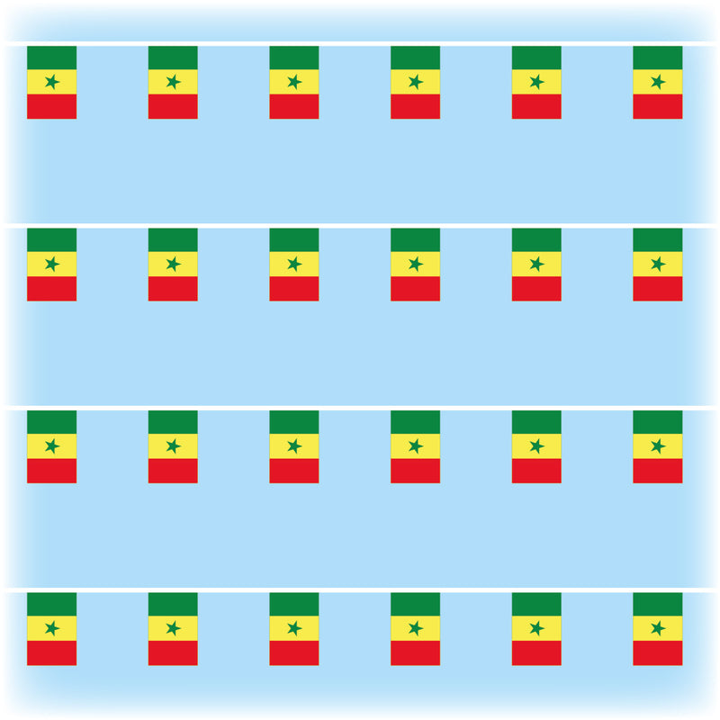 Senegal Flag Bunting - Synthetic - 10 metres
