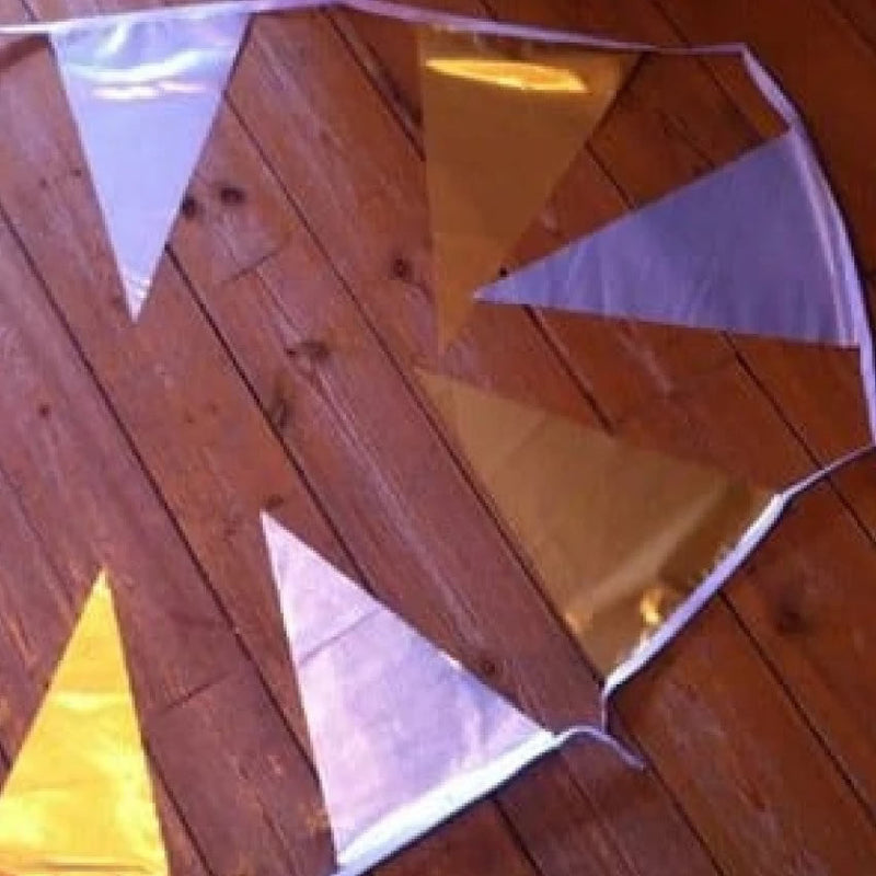 Metallic gold & silver bunting - 12 metres