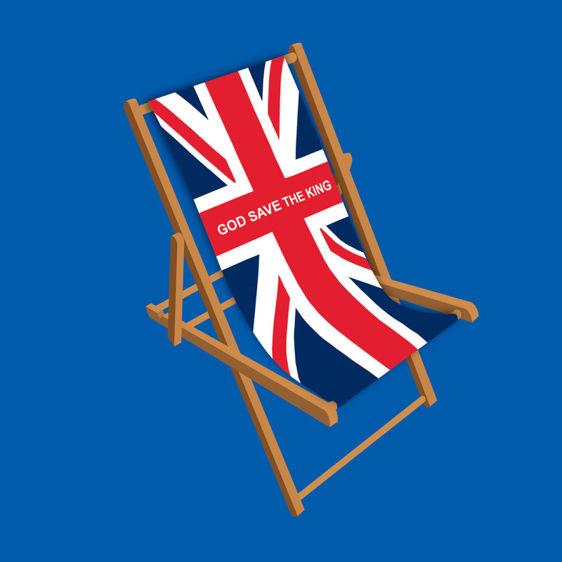 King Charles III Coronation Deckchair - God save the King design