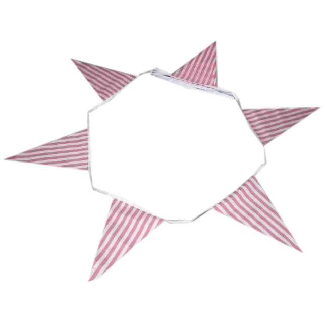 Pink and White stripe fabric bunting