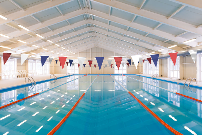 Red, white, blue swimming bunting