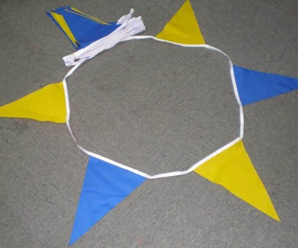 Royal/Yellow Triangle Bunting - 20 metres