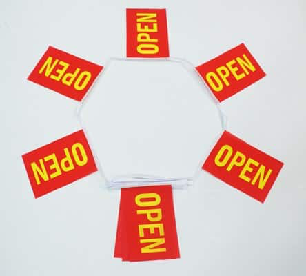 6m 20 Flag Open – Red Bunting