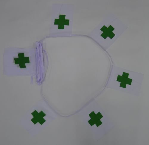 6m 20 Flag Green Cross Bunting