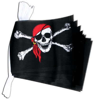 6m 20 Flag Skull And Scarf (Pirate) Bunting