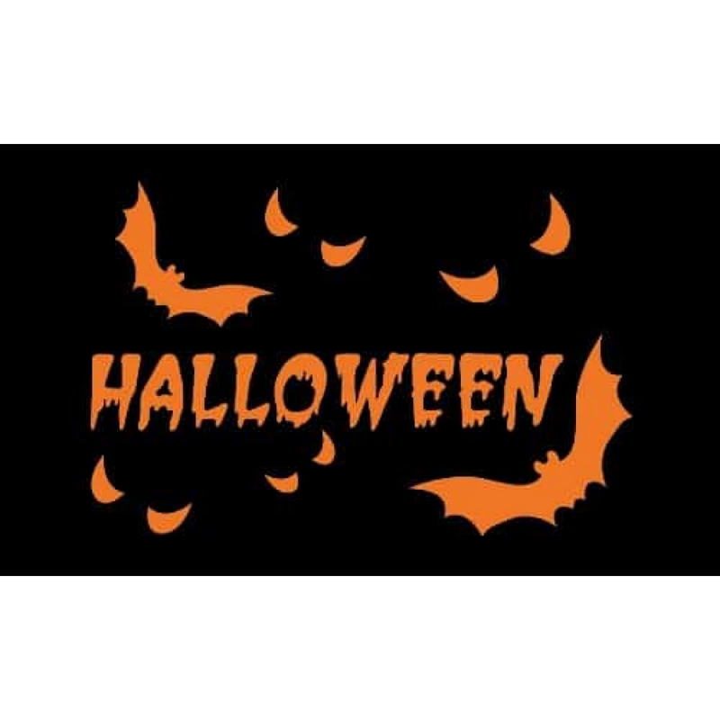 Halloween Orange Bat 5ft x 3ft flag