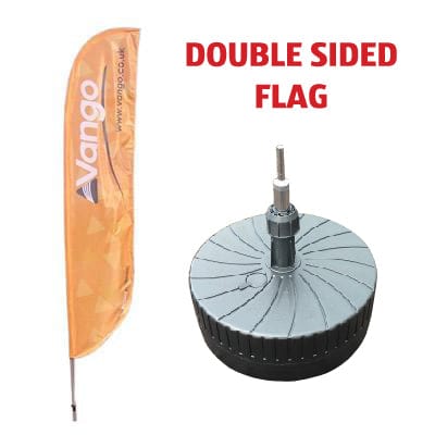 DOUBLE SIDED Medium Feather Flag with 30 litre Water Fillable Base