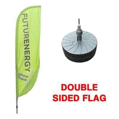 DOUBLE SIDED Small Feather Flag with Water Fillable Base