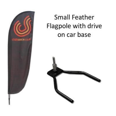 Small Feather Flag with Car Wheel Base