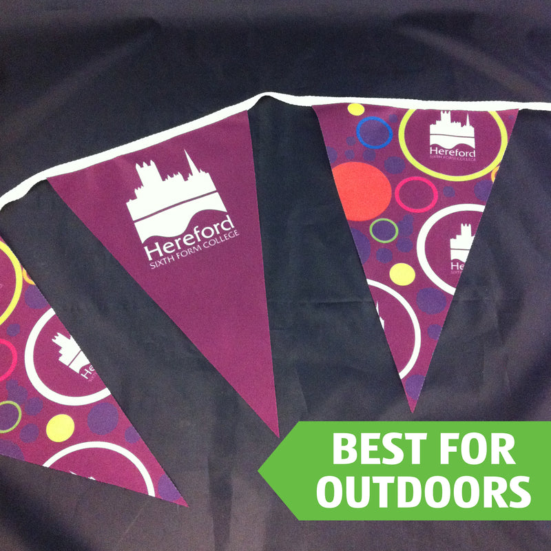 Bespoke Printed Polyester Fabric Bunting - A4 Triangles