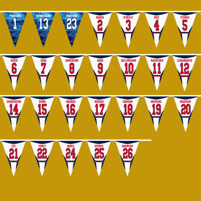 England Football Team Squad Bunting