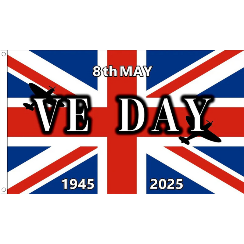 VE Day 80th Anniversary 8ft x 5ft Flag