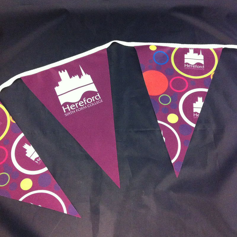Bespoke Printed Polyester Fabric Bunting - A4 Triangles