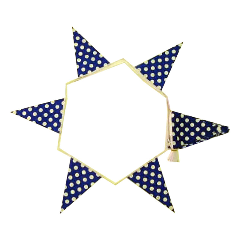 Blue and White polka dot fabric bunting - 10 metres