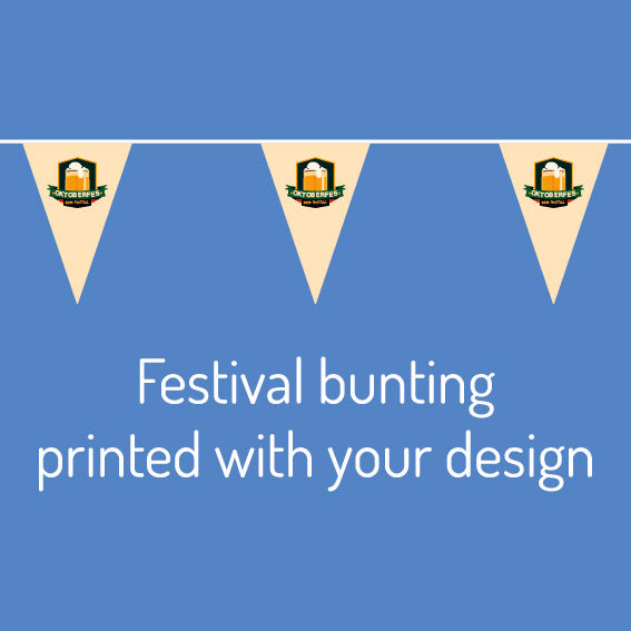Custom printed festival bunting printed with your design