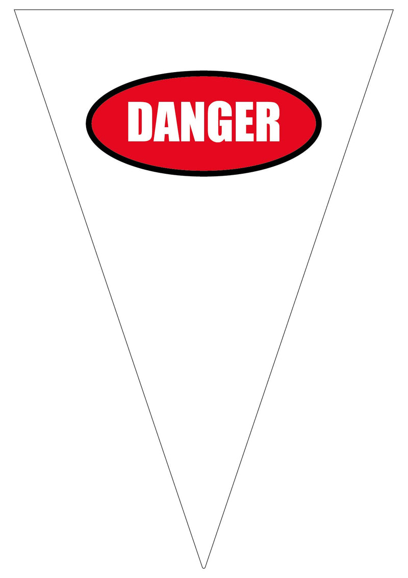Danger Bunting - White pennant