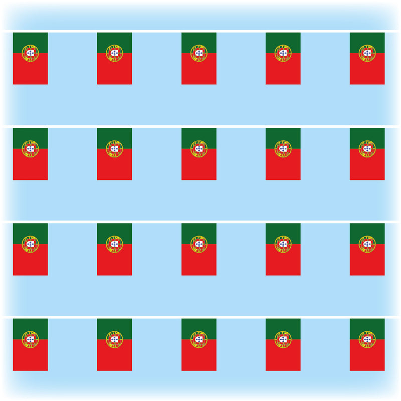 Portugal Flag Bunting - Synthetic - 10 metres
