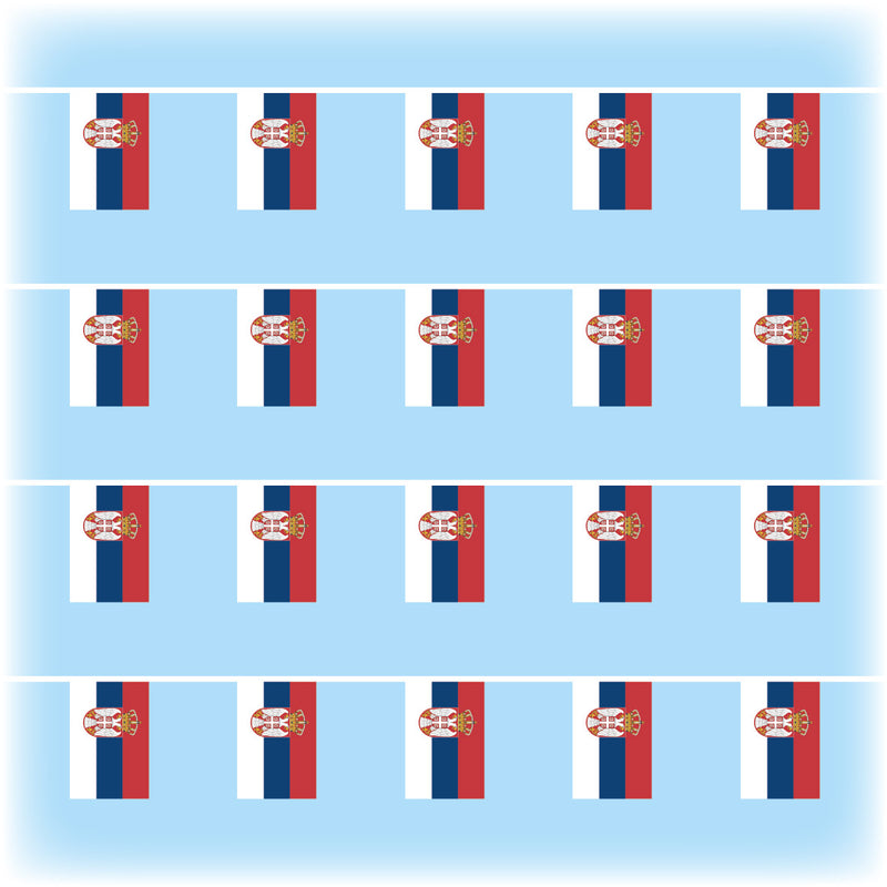 Serbia Flag Bunting - Synthetic - 10 metres