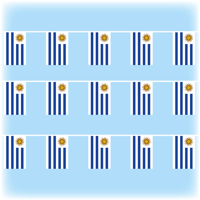 Uruguay Flag Bunting - Synthetic - 10 metres