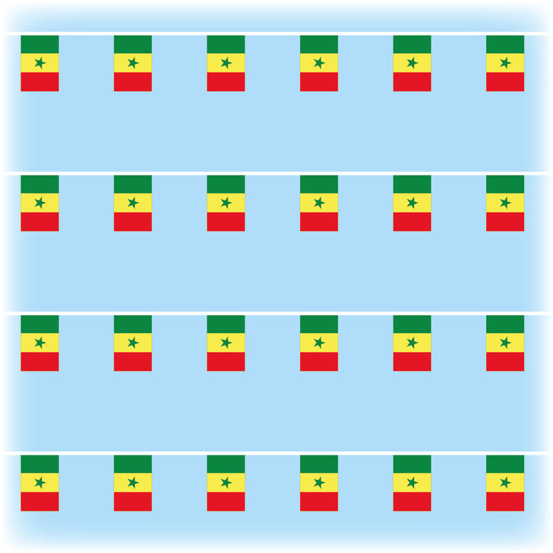Senegal Flag Bunting - Synthetic - 10 metres