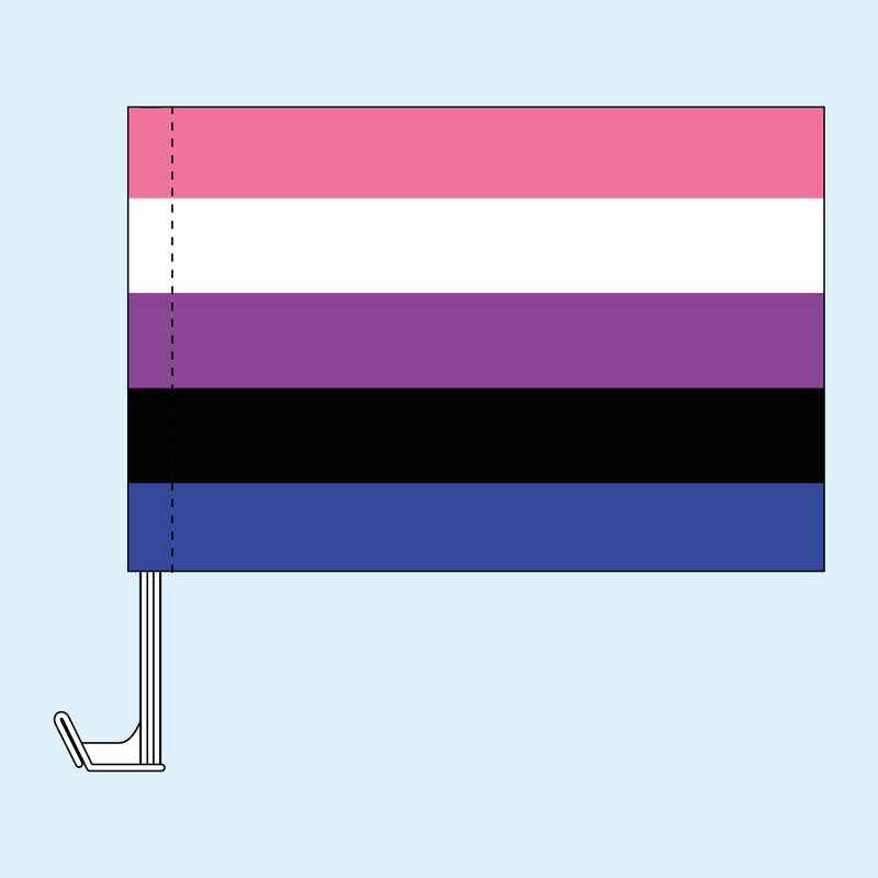 Genderfluid Pride Car Flag