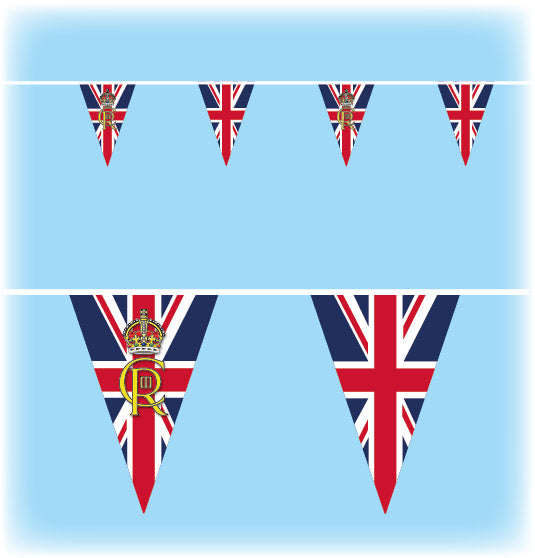 Bunting for the Coronation - Royal Cypher design - Triangle