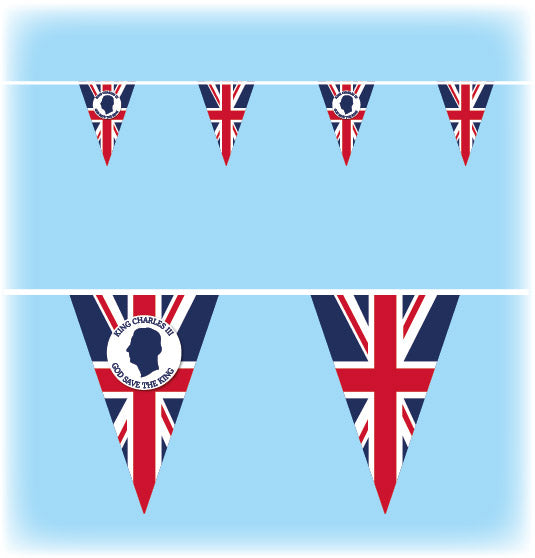Bunting for the Coronation - King Charles Silhouette design - Triangle