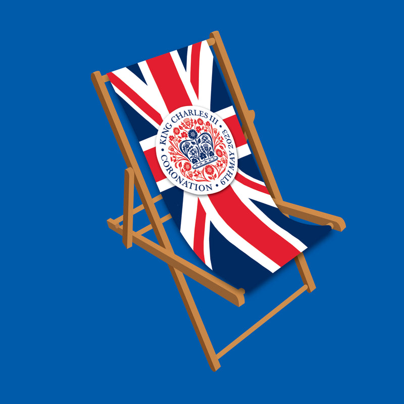 King Charles III Coronation Deckchair - Official emblem on Union design
