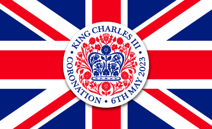 King Charles III coronation Emblem on Union design flag