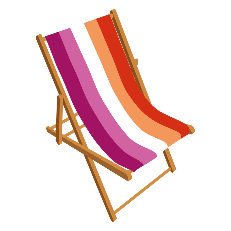 Sunset Lesbian Pride Flag Deckchair
